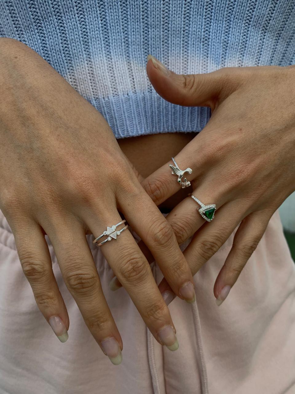 anillo de plata colibri