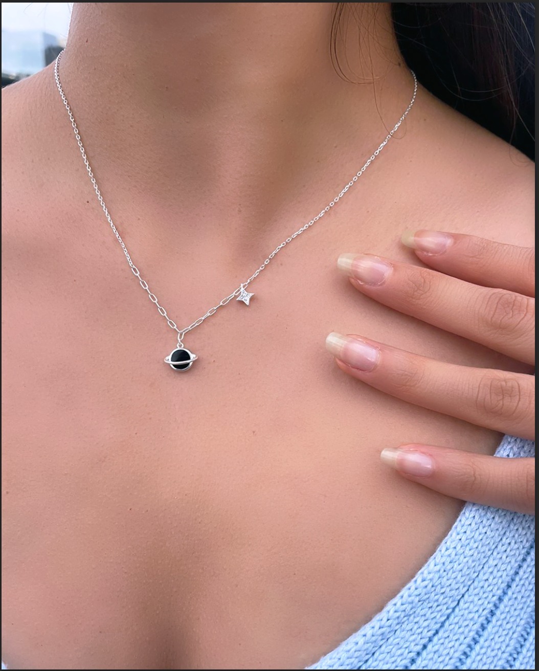 collar de plata saturno